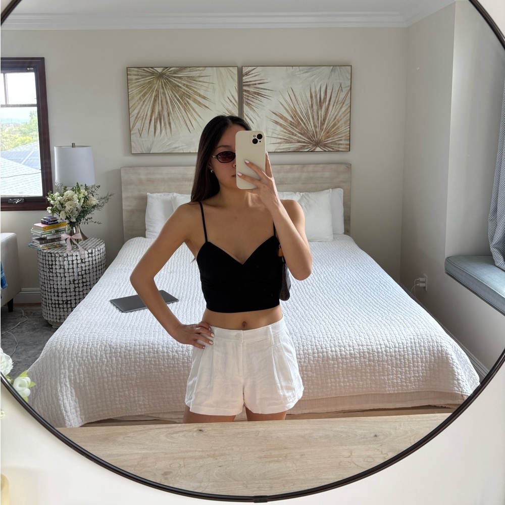 Garage Black Satin Crop Top